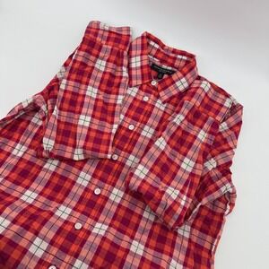 Banana Republic Soft Wash Plaid‎ Long Sleeve Button Up Shirt Men Size M